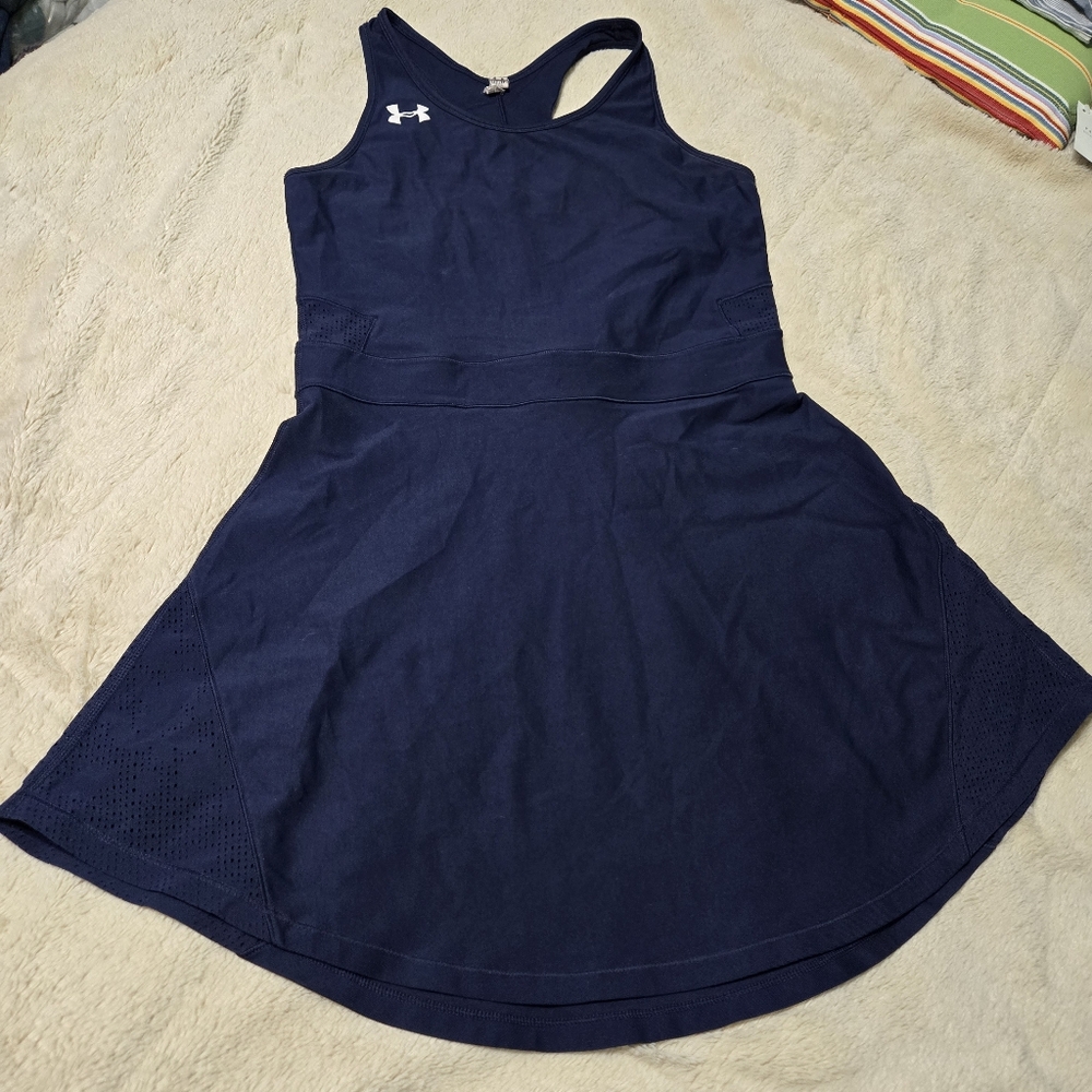 Under Armour Court Dress Tennis Golf Pickleball, navy racerback, M - Picture 16 of 16